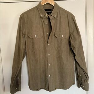 Banana Republic Men's Khaki Button-Down Shirt